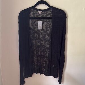 J. Jill Sheer Black Women's Cardigan